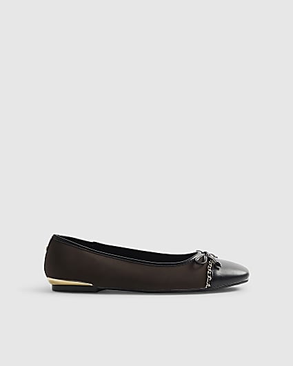 Brown Toe Cap Ballet Pumps