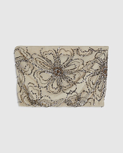 Cream Embellished Bandeau Beach Cami Top