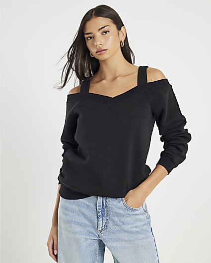 Black Cut Away Sweatshirt