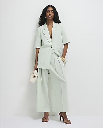 Green Ankle Grazer Tailored Trousers