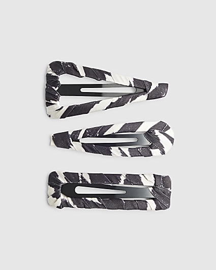 Brown Zebra Print Hair Clips