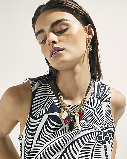 Red Shoreline Charm Necklace