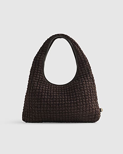 Brown Scrunch Slouch Shoulder Bag