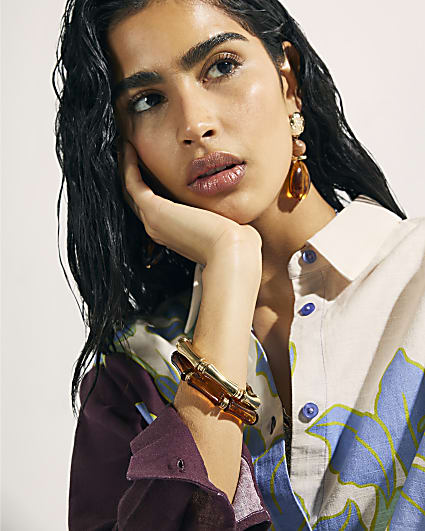 Gold And Tortoise Shell Stretch Bracelet Pack