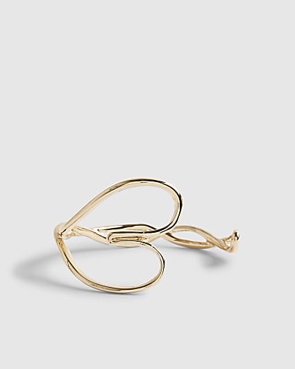 Gold Heart Cuff Bracelet