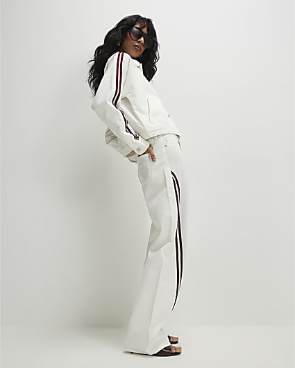 White Hybrid Relaxed Straight Leg Jeans