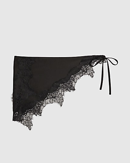 Black Lace Trim Bandana