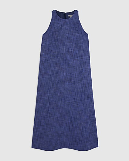 Petite Navy Cotton Midi Dress