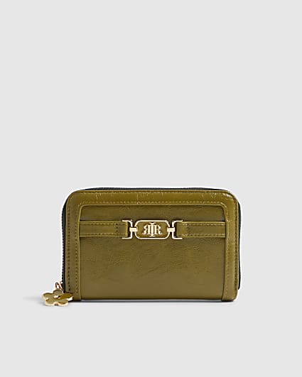 Khaki Tab Front Medium Purse