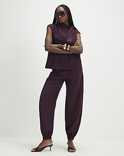 Red Tailored Cuff Joggers