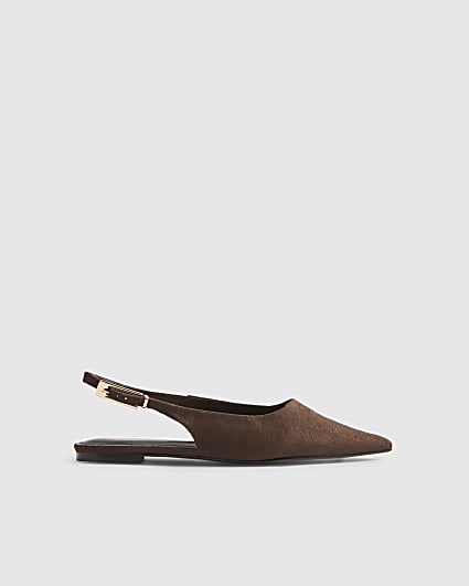 Brown Sling Back Flats
