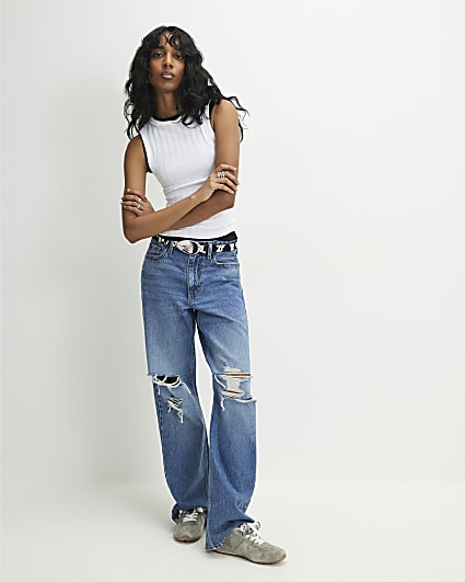 Black Sleeveless Ribbed Multipack Tank Tops