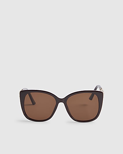 Red Cat Eye Bamboo Detail Sunglasses