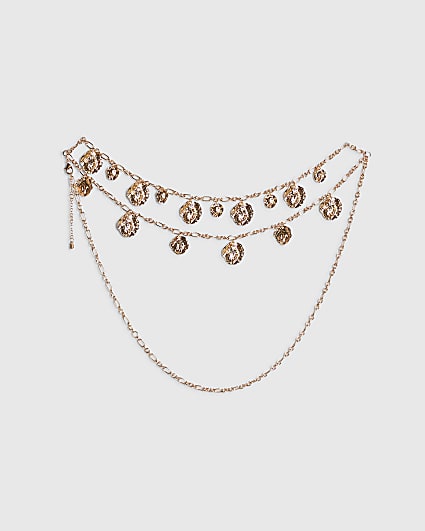 Gold Coin Drape Chain Belt