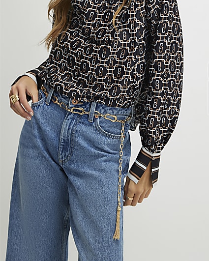 Gold Chain Tassel Belt