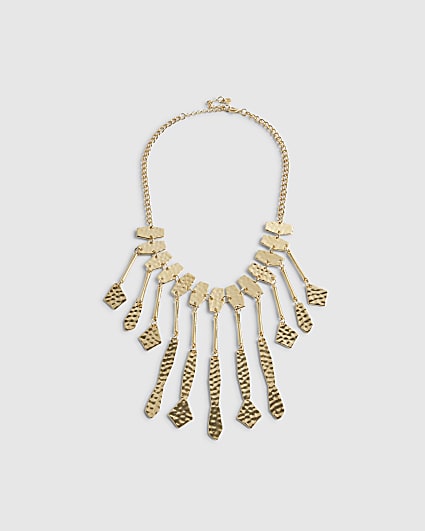 Gold Drop Pendant Collar Necklace