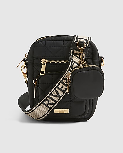Black Webbing Strap Cross Body Bag
