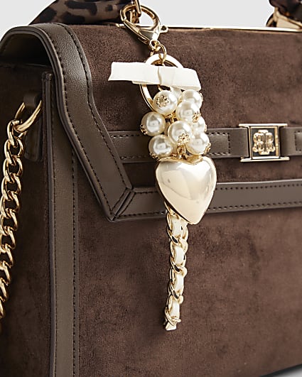 Cream Heart Thread Bag Charm