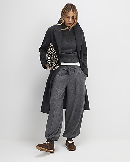 Grey Cosy Balloon Leg Joggers