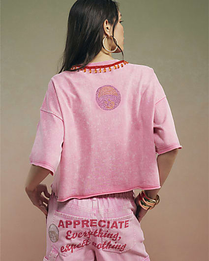 Pink Year Zero Embellished T-Shirt