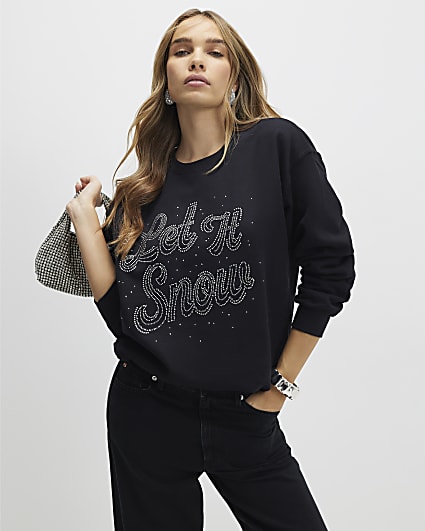 Black Let It Snow Christmas Sweatshirt