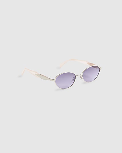 Gold 90s Round Slim Sunglasses