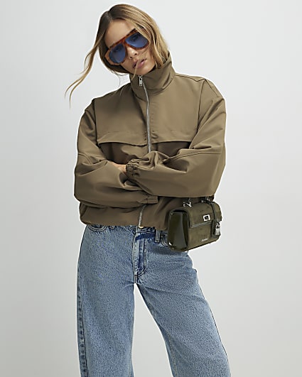 Khaki Lightweight Zip Through Jacket