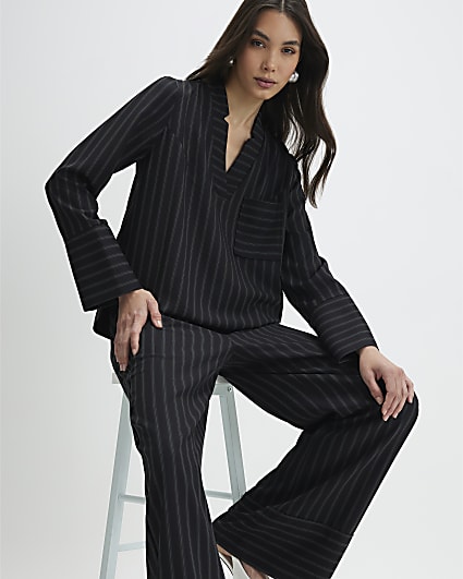 Black Stripe Pocket Detail Tunic