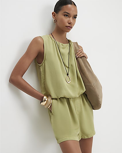 Green Bubble Top Playsuit