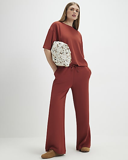 Orange Premium Wide Leg Joggers