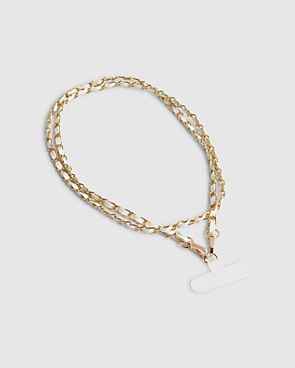 White Cross Body Phone Chain