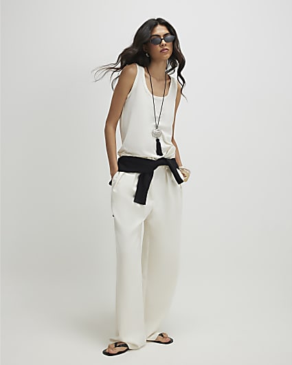 White Burnout Tank Top