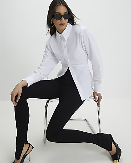 White Shoulder Pad Shirt