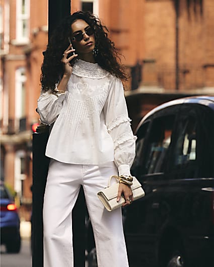 Cream Cotton Lace Victoriana Blouse