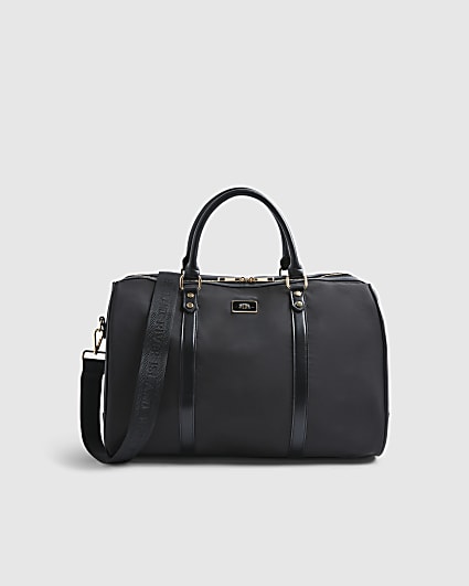 Black Nylon Barrell Travel Bag