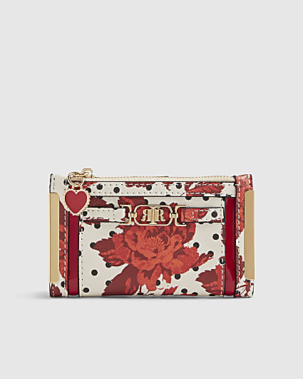 Red Floral Polka Dot Mini Purse