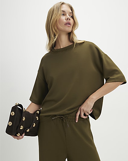 Khaki Premium Whipstitch T-Shirt