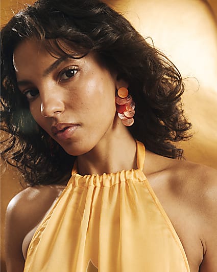 Orange Cascade Earrings