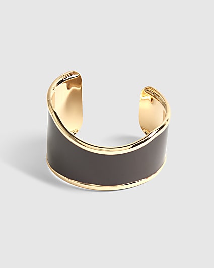 Brown Choc Enamel Cuff Bangle Bracelet