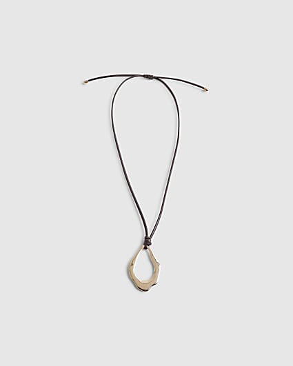 Gold Cord Pendant Necklace