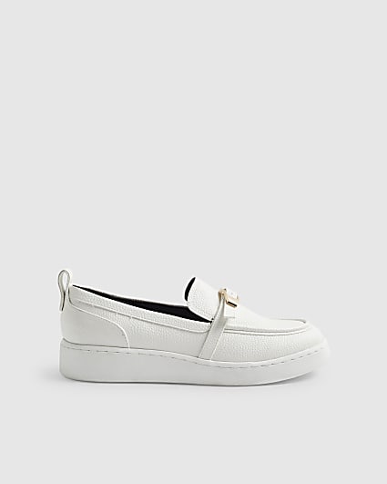 White Buckle Detail Sports Loafers