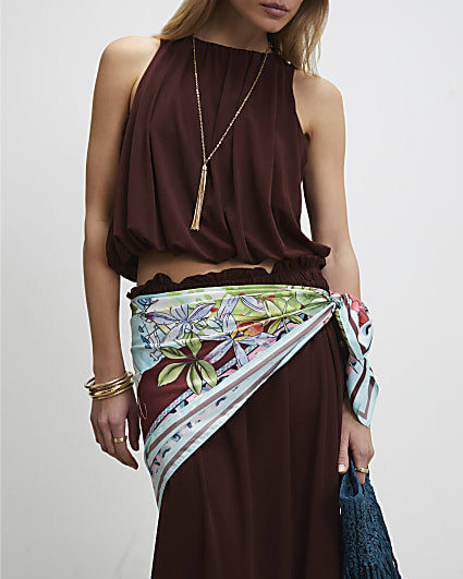 White Palm Tree Large Scarf