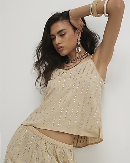 Cream Hotfix Cami