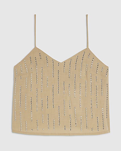Petite Cream Hotfix Cami