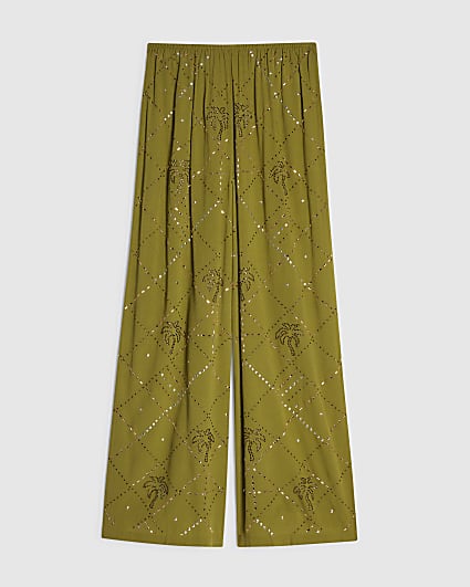 Petite Green Hotfix Trousers