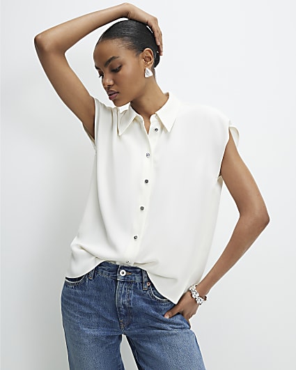 Cream Short Sleeve Relaxed Shirt
