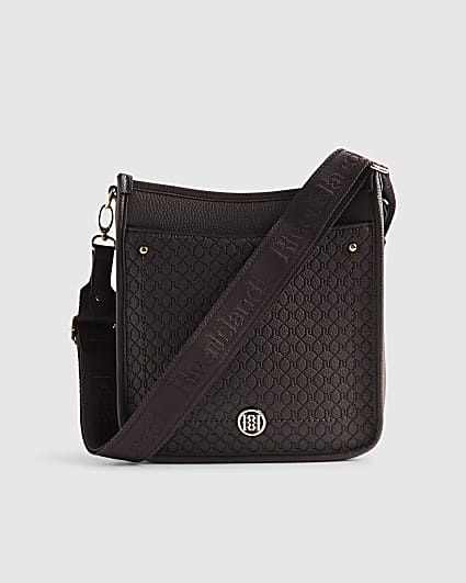 Brown Embossed Pocket Messenger Bag