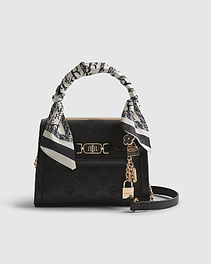 Black Mini Embossed Scarf Tote Bag