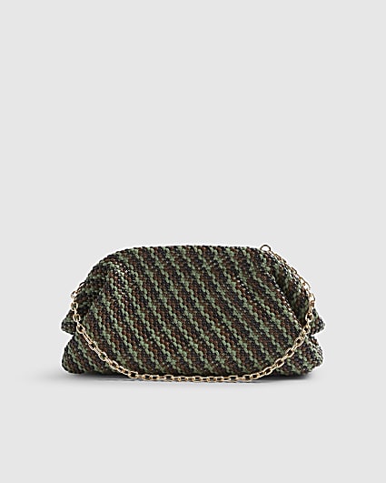 Brown Studio Multi Weave Oversized Clutch Bag