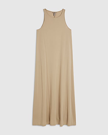 Petite Beige Modal Sleeveless Maxi Dress